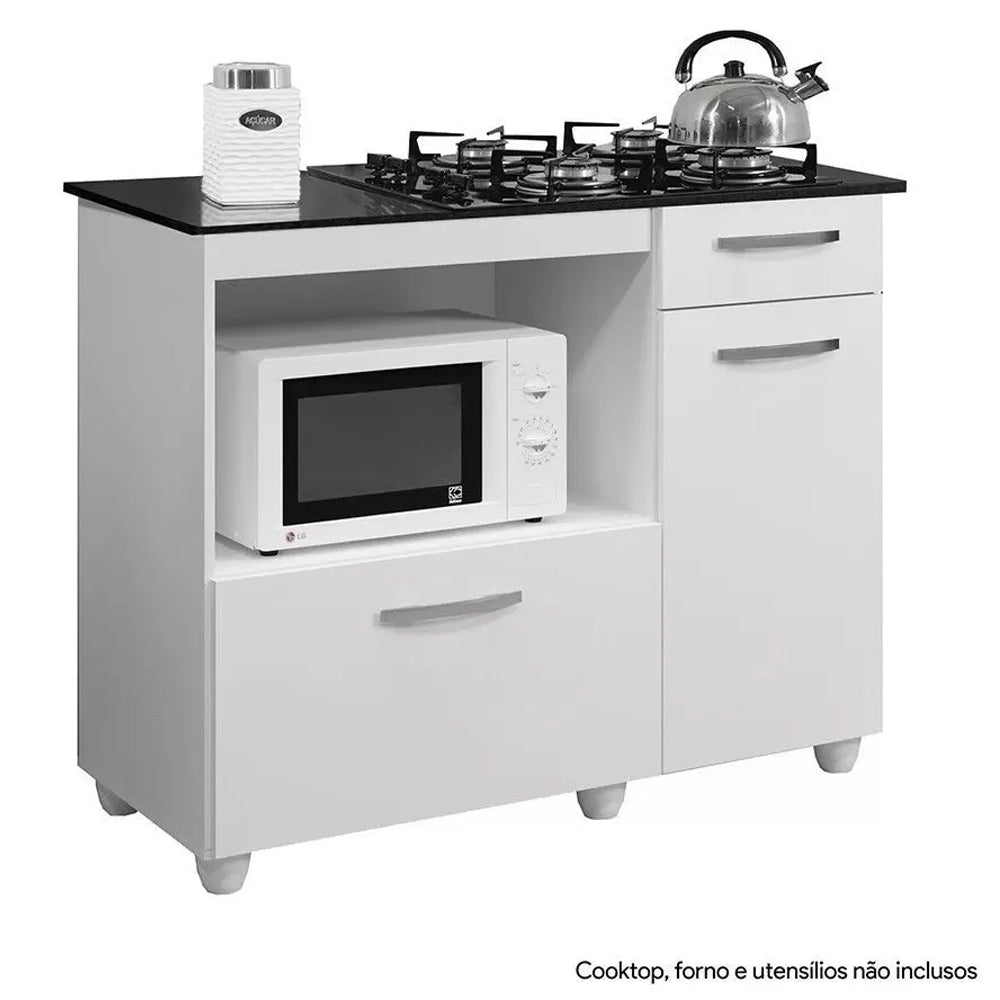 BALCÃO PARA COOKTOP 04 BOCAS 2 PORTAS 1 GAVETA VIOLETA KAIKI