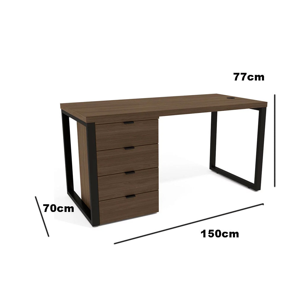 Conjunto para Escritório com Mesa Diretor Munique 150 cm e Gaveteiro Kapesberg