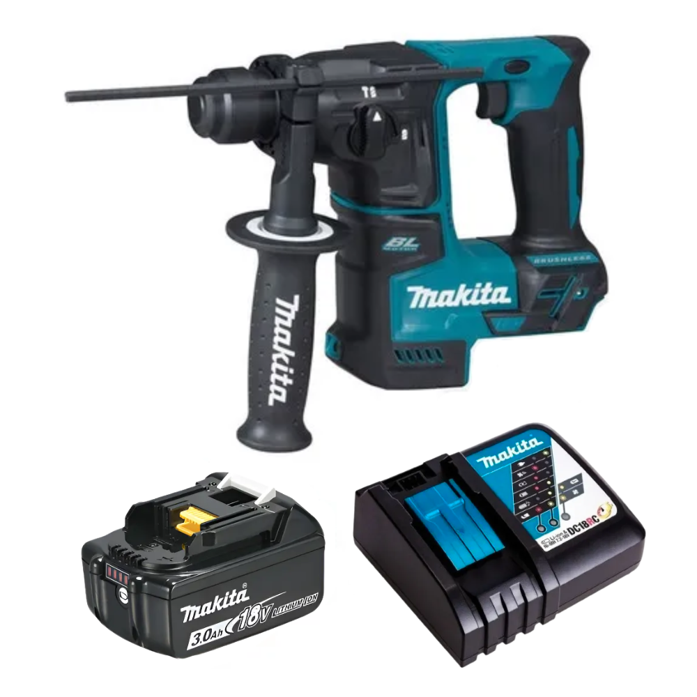 Martelete Rotativo a Bateria 18V 3.0Ah DHR171Z SDS-Plus Brushless 1.2J Com Bateria e Carregador Makita