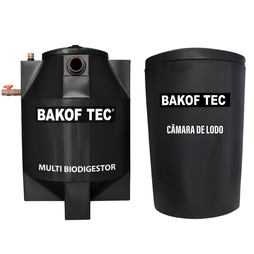KIT FOSSA SÉPTICA BIODIGESTOR ESGOTO 700 LITROS COM LEITO DE SECAGEM BAKOF