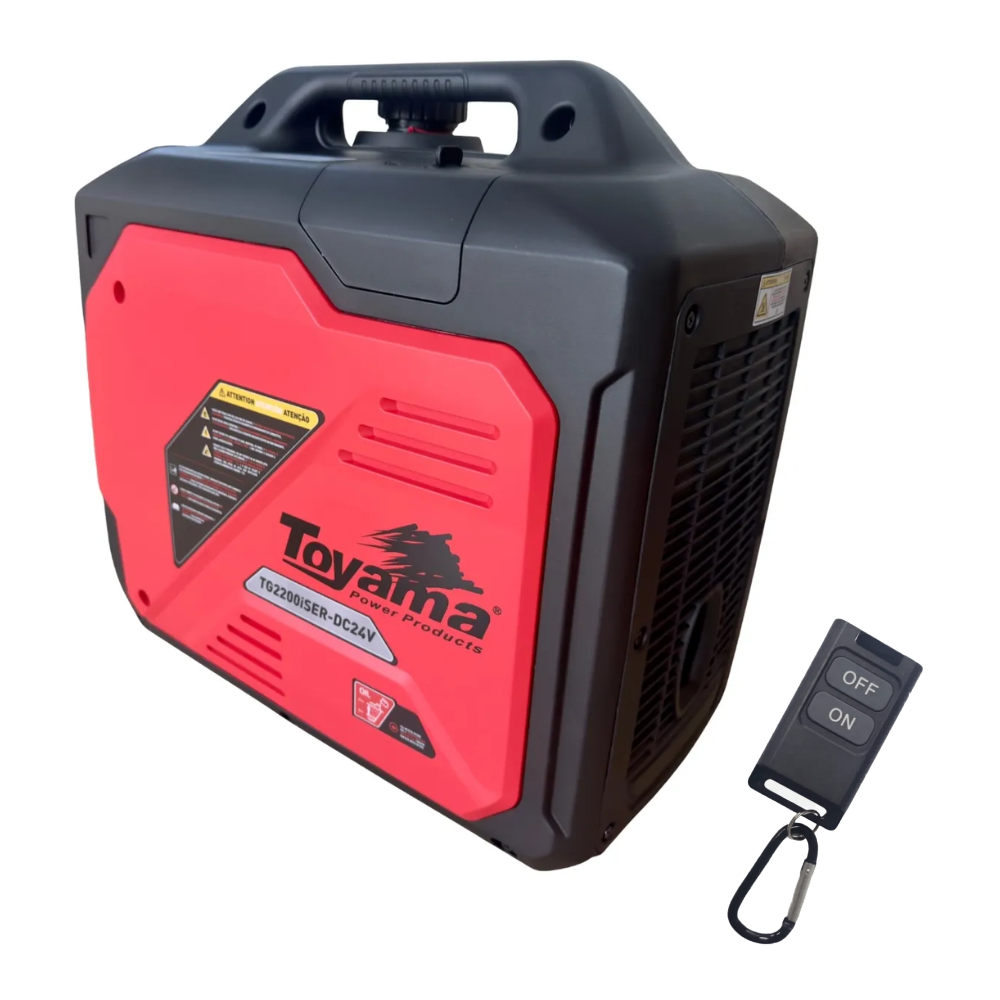 Gerador a Gasolina Automotivo Digital Partida Elétrica 1.8 kW Controle Remoto Toyama