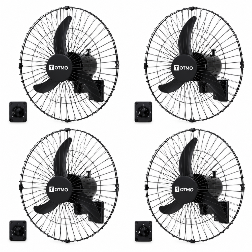 Kit 4 Ventiladores de Parede Turbo Otmo 60cm 200W Bivolt