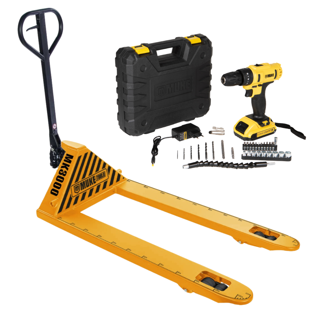 Paleteira Manual Transpallet Hidráulica 3000kg Roda Dupla 685X1220 com Parafusadeira