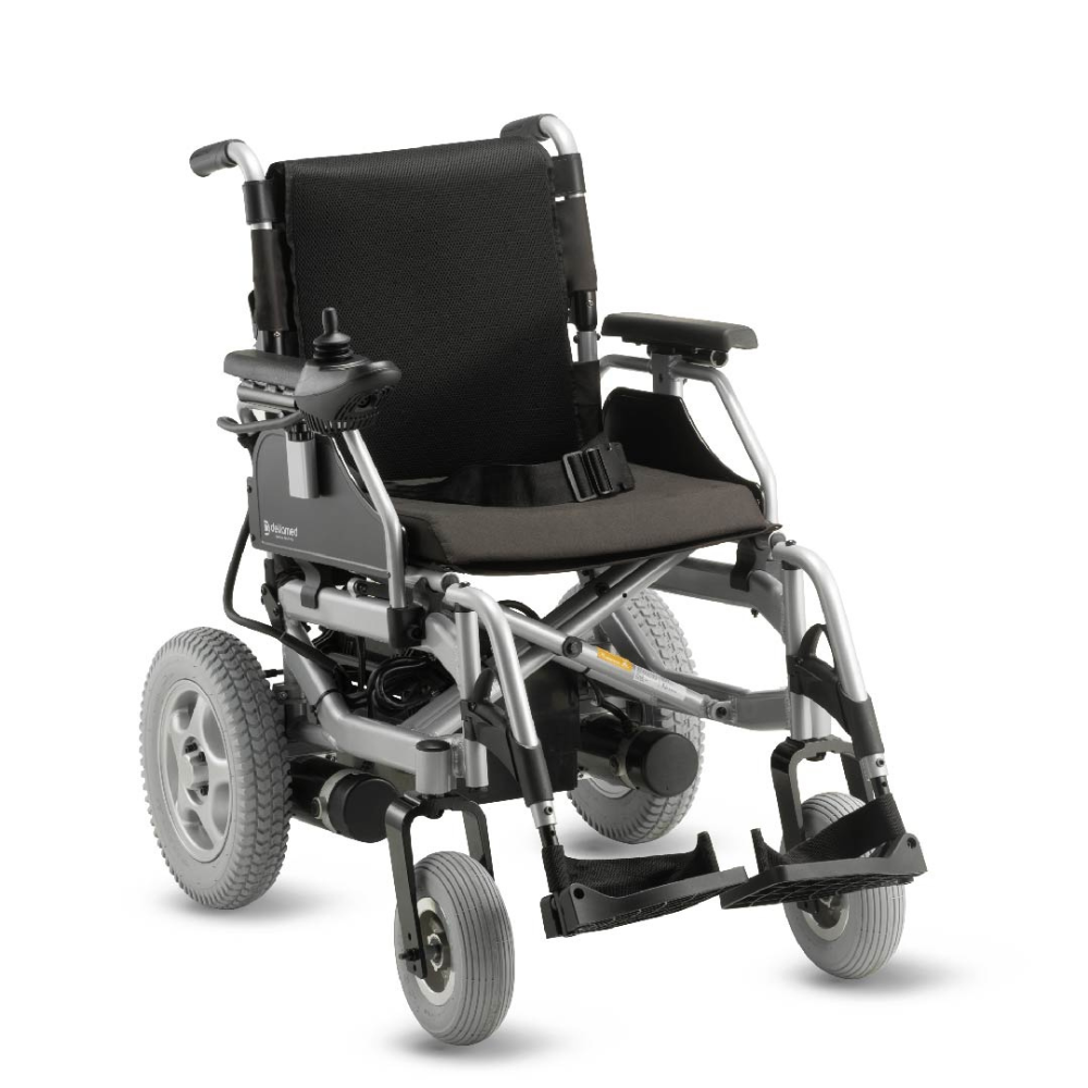 Cadeira de Rodas Motorizada Dobrável em Alumínio até 135Kg Assento de 45cm D1000 Dellamed