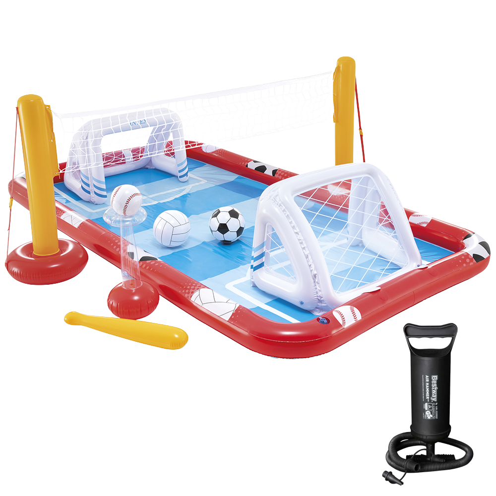 Piscina Playground Multi Esportes 470Litros com Bomba de Ar Manual Intex