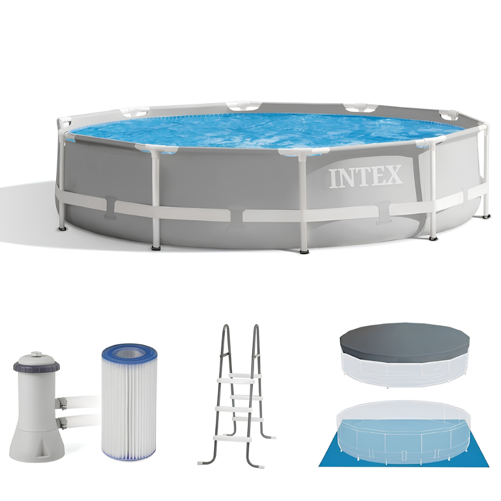 PISCINA PRISM INTEX 16.805L BOMBA 220V ESCADA PROTEÇÃO FUNDO