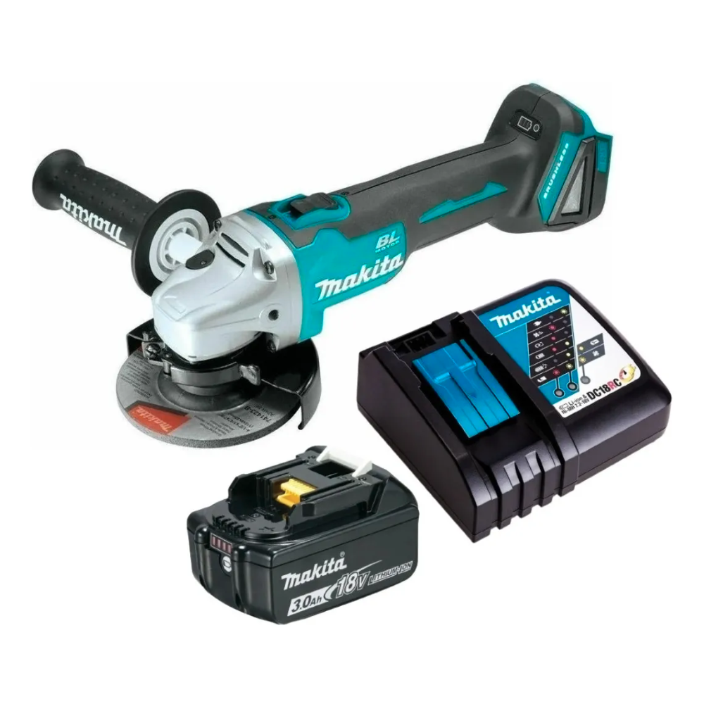 Esmerilhadeira Angular a Bateria Brushless 18V 3.0Ah DGA504 125mm 5" com Bateria e Carregador Makita