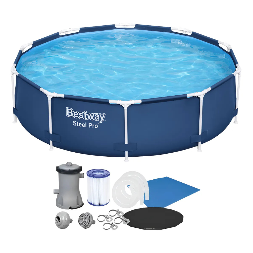 Kit Piscina Estruturada 6473L 3,66m Bestway Completa + Filtro 127V, Capa e Lona