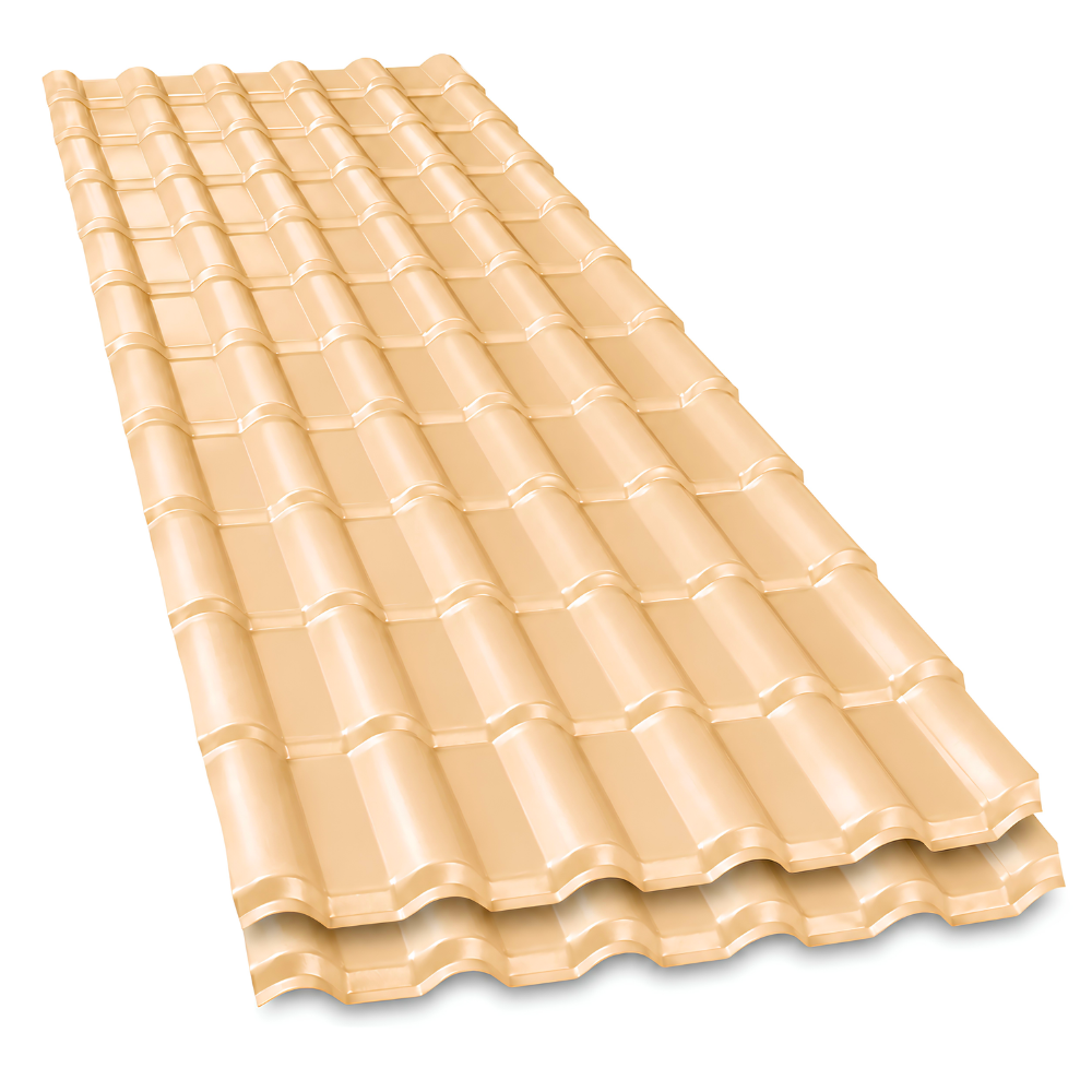 Telha PVC Plan Colonial Muke Tools Marfim 241x88cm 6 Ondas 1,5mm