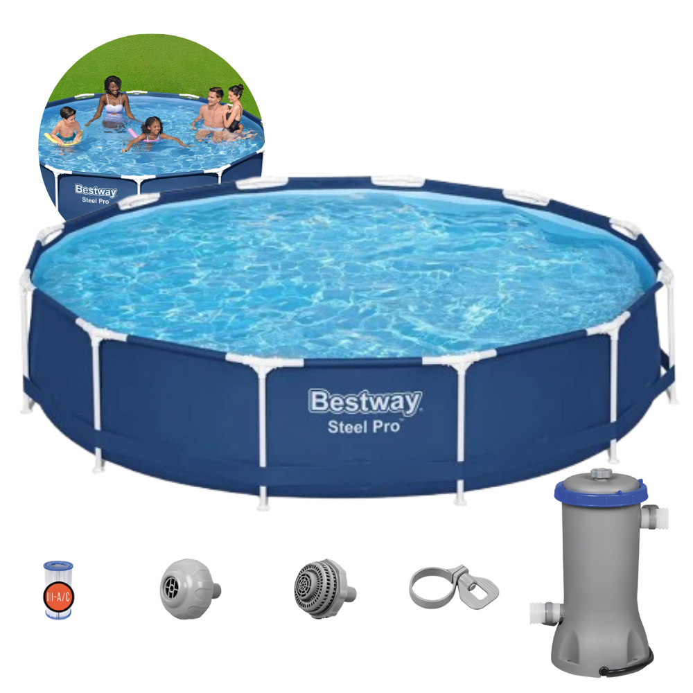 Piscina Estruturada 6473L 3,66m Bestway Steel Pro com Filtro 127V 2006L/h