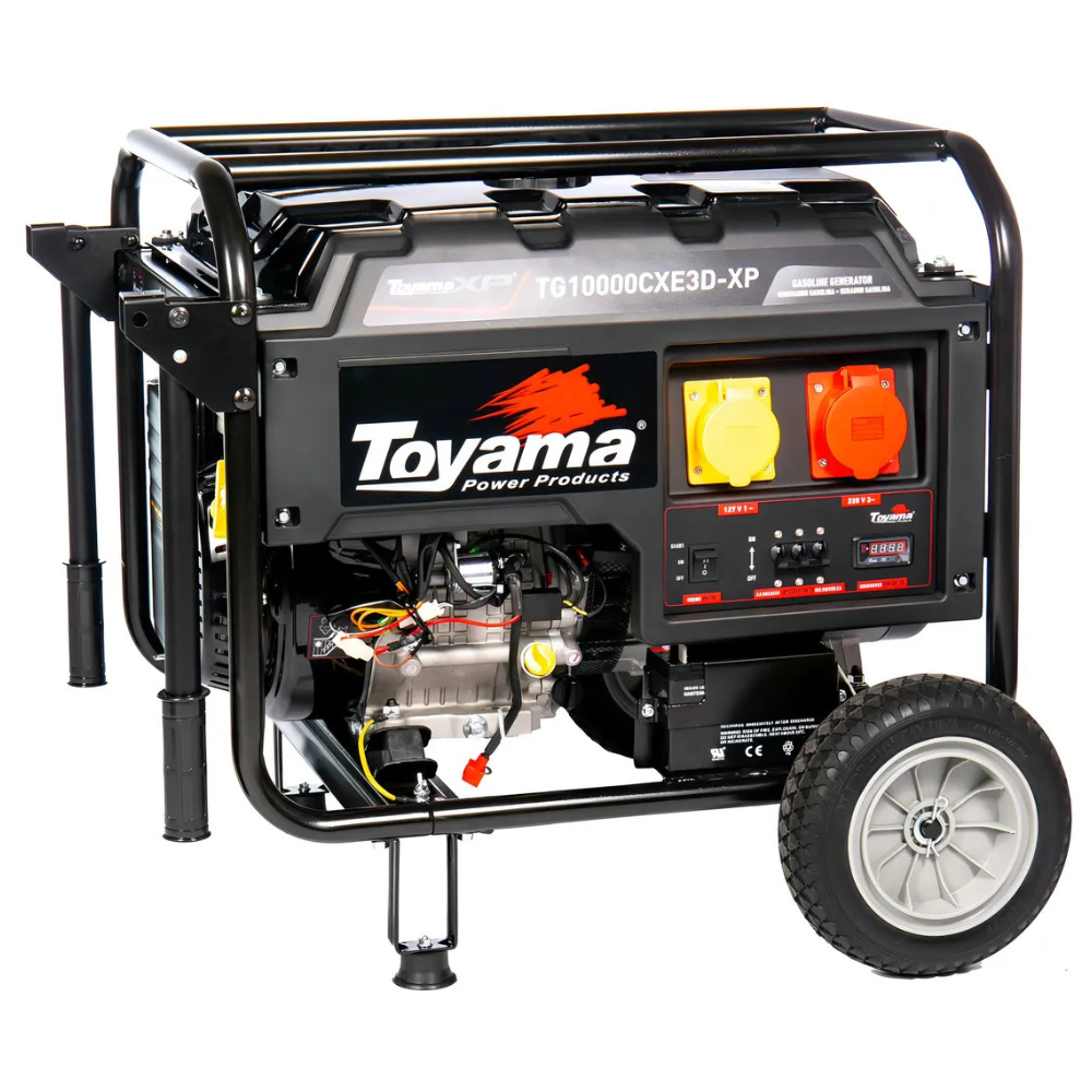 Gerador de Energia a Gasolina TG10000CXE3D-XP 4T 459CC 11.25kVA Trifásico 220V com Partida Elétrica e Manual TOYAMA