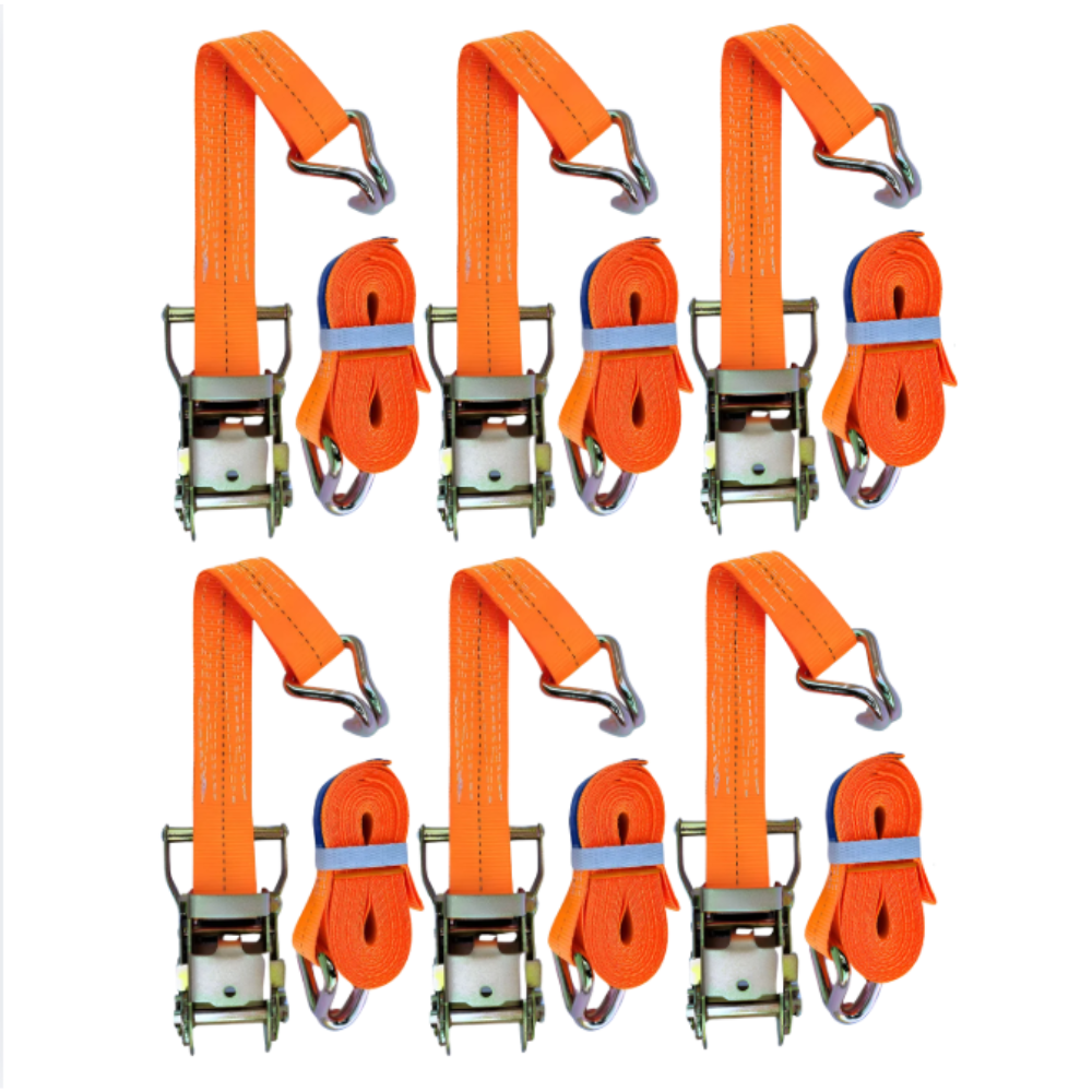 Kit 6 Cintas com Catraca para Amarração de Carga 1,5 Tonelada 9 Metros Muke Tools
