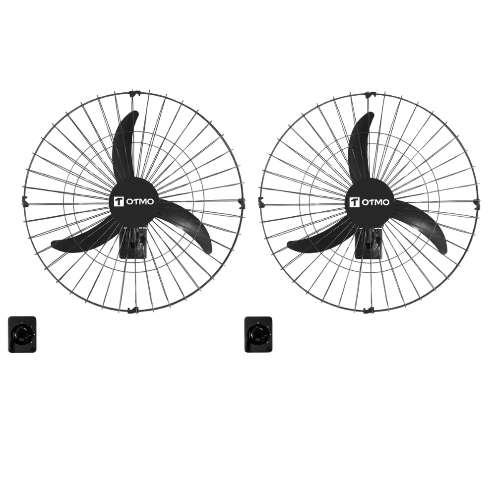 Kit 2 Ventiladores de Parede Turbo Otmo 60cm 200W Bivolt