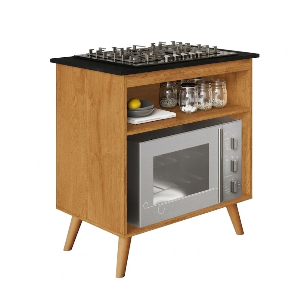 BALCÃO DE COZINHA PARA COOKTOP 4 E 5 BOCAS PARMA NATURE KAIKI