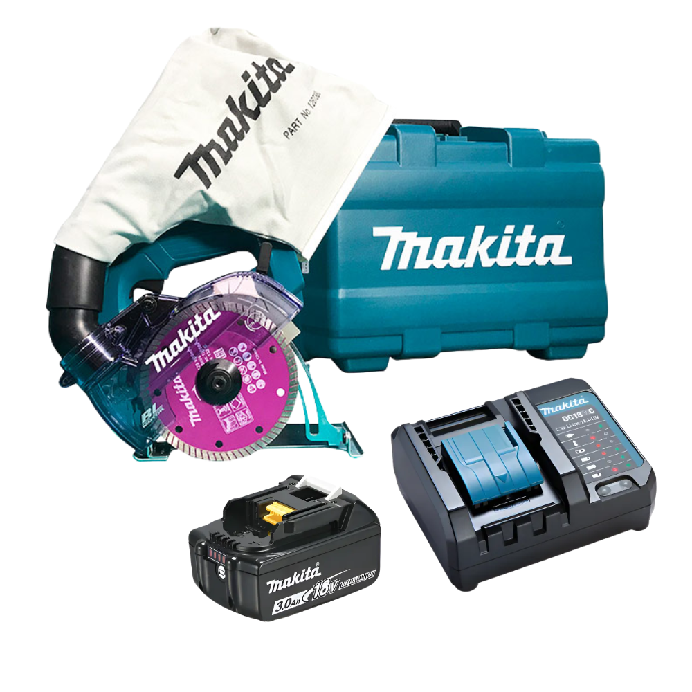Serra Mármore a Bateria 18V DCC500 125mm Motor Brushless Com Bateria e Carregador Makita