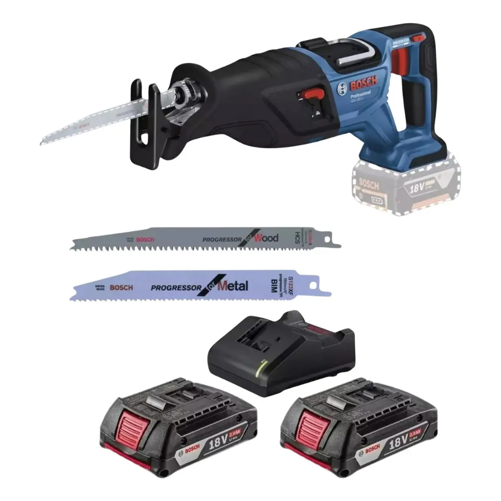 Serra Sabre Bosch GSA 185-LI 18V Brushless com Bateria 2Ah e Carregador