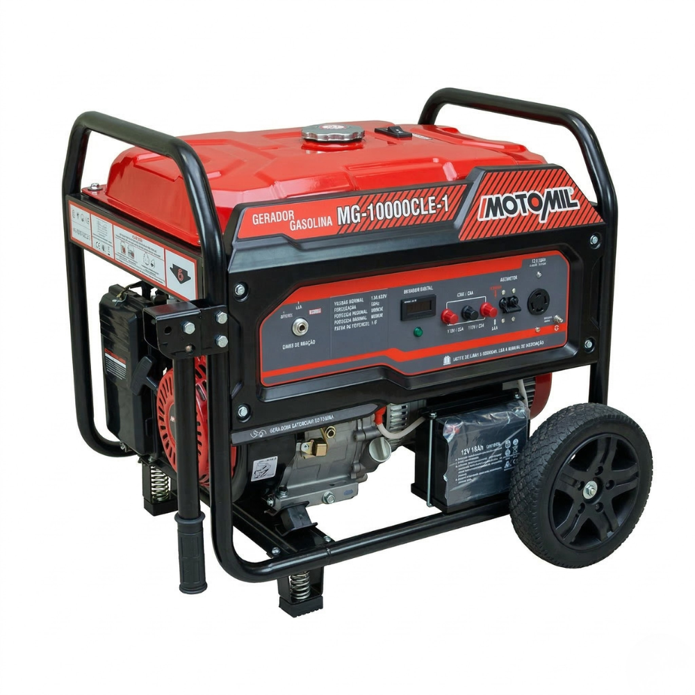 Gerador de Energia a Gasolina Partida Elétrica 15HP/CV MG-10000CLE-1 Monofásico Motomil