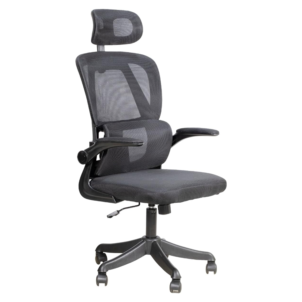 Cadeira Escritório Ergonômica Giratória Apoio Braços e Lombar Syberflex