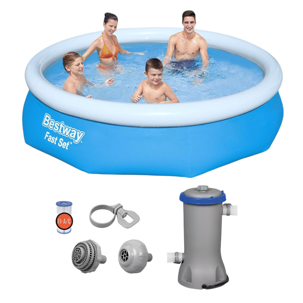 Piscina Inflável 3.800 Litros Fast Set Bestway 3,05m + Bomba Filtro 127V