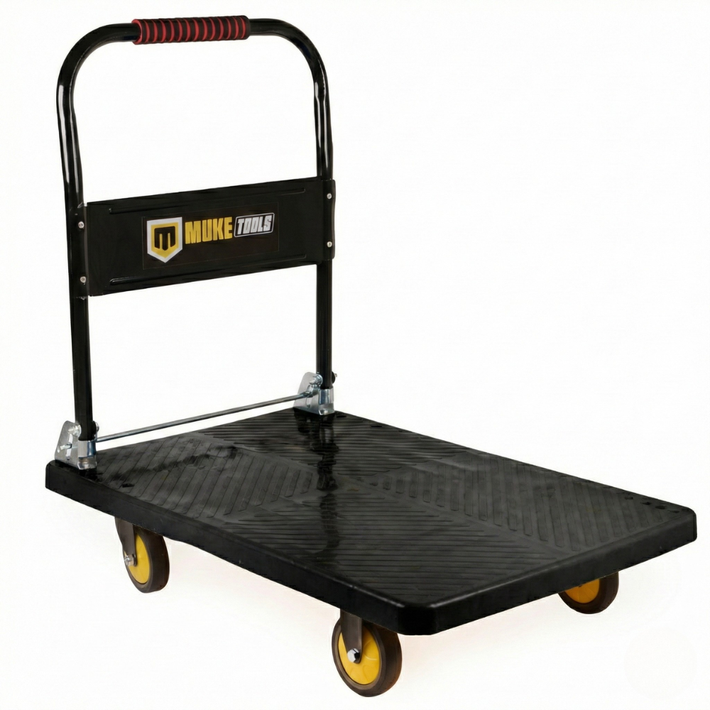 Carrinho Plataforma Dobrável Reforçado Para Carga 400kg 4 Rodas Muke Tools