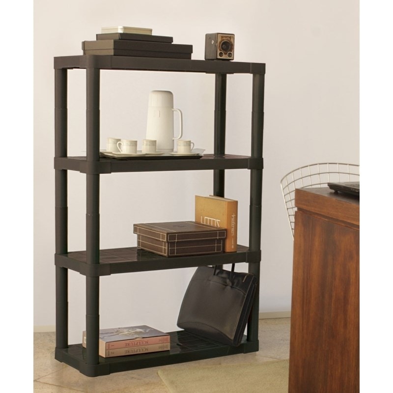 Estante Modular com 4 Prateleiras Preta Antares