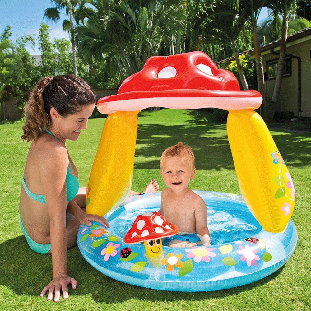 Piscina Infantil Cogumelo Divertido 45l com Cobertura Intex
