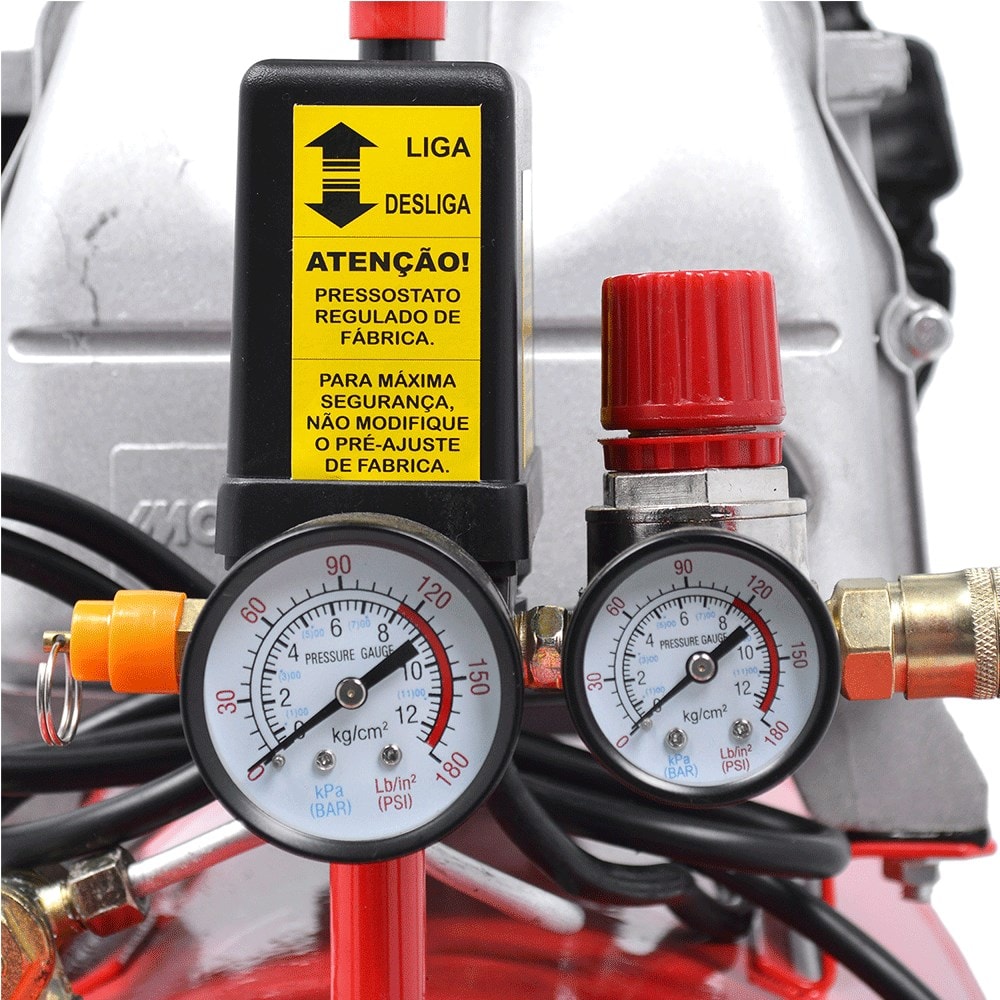 Compressor de Ar 2,5hp Mam-10 / 50 Litros 120lbs Bivolt Monofásico - Motomil