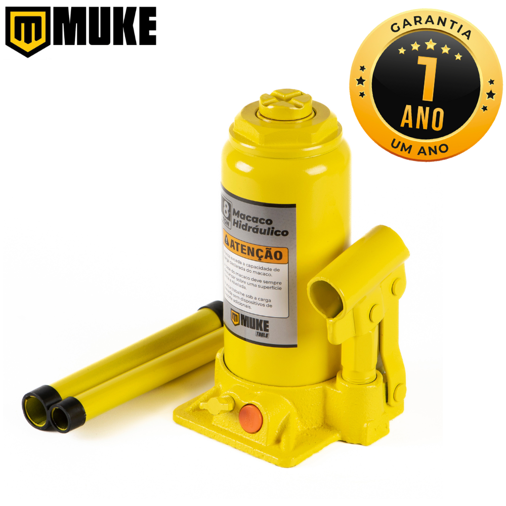 Macaco Hidráulico Tipo Garrafa 8 Toneladas Muke Tools