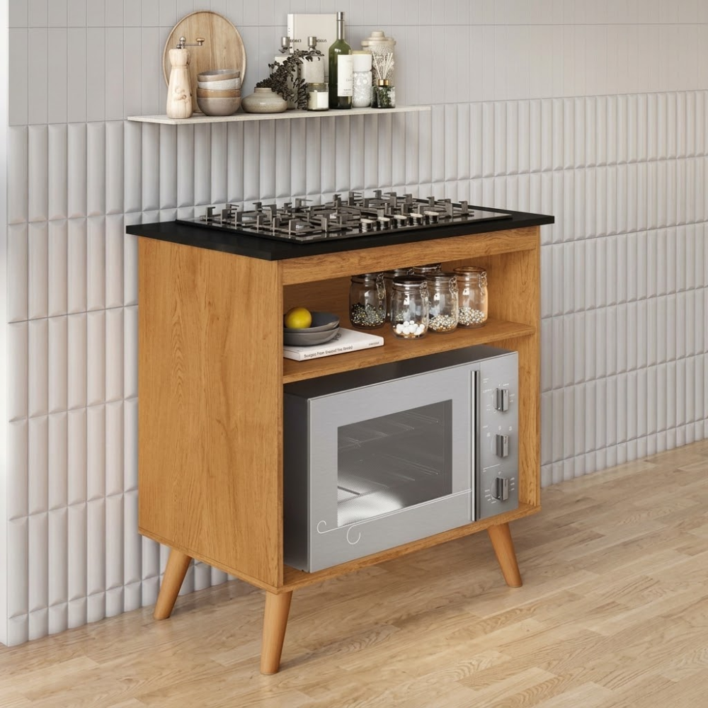 BALCÃO DE COZINHA PARA COOKTOP 4 E 5 BOCAS PARMA NATURE KAIKI