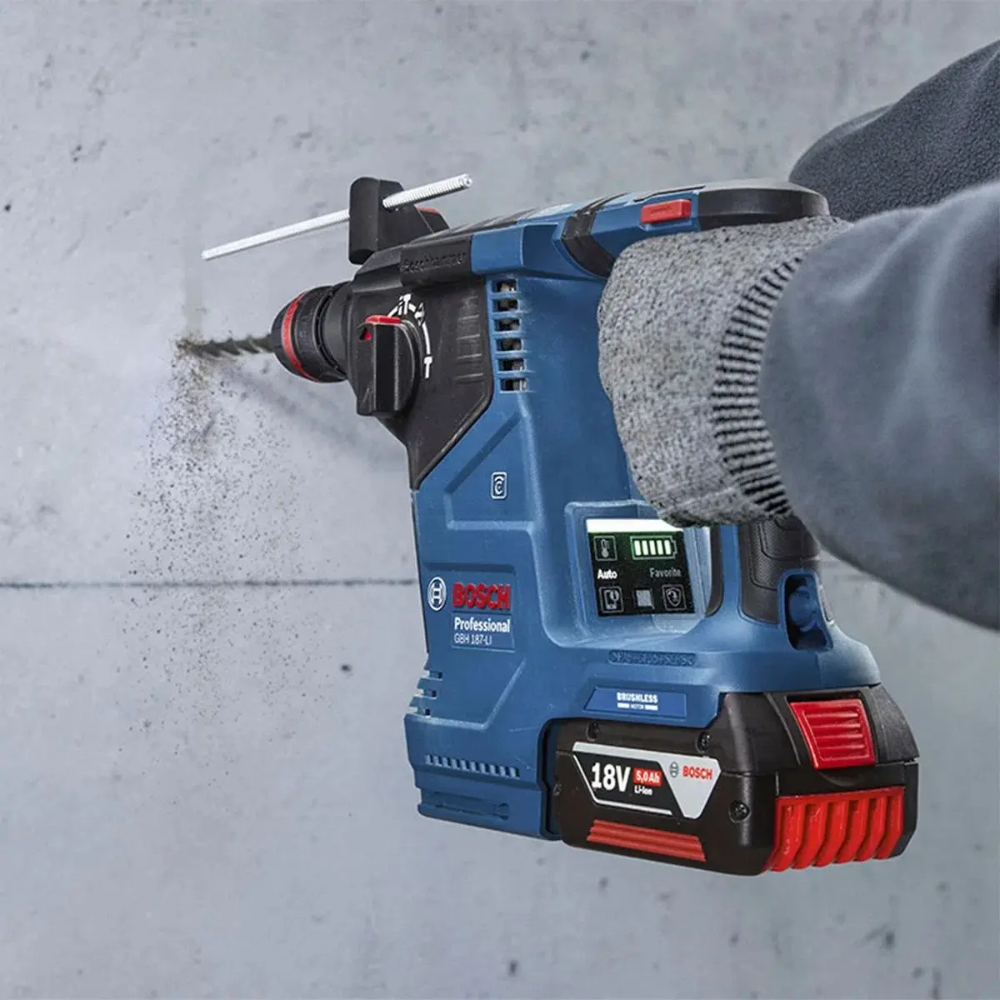 Martelete Perfurador Rompedor Bosch GBH 187-LI 18V Brushless com 2 Baterias e Maleta
