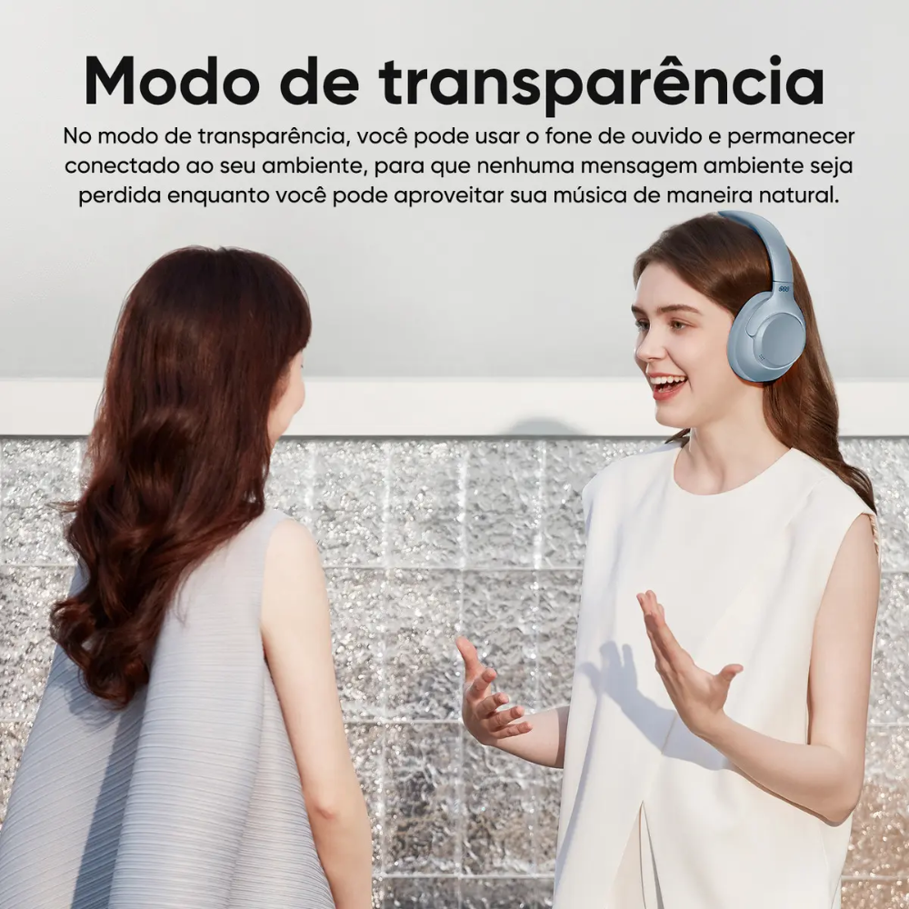 Fone de Ouvido Headphone Bluetooth QCY H3 ANC 43dB BH23H3A 60h