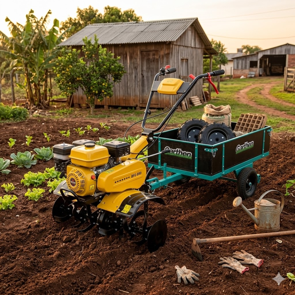 Motocultivador BFG 890 Buffalo 7CV com Carretinha 250kg
