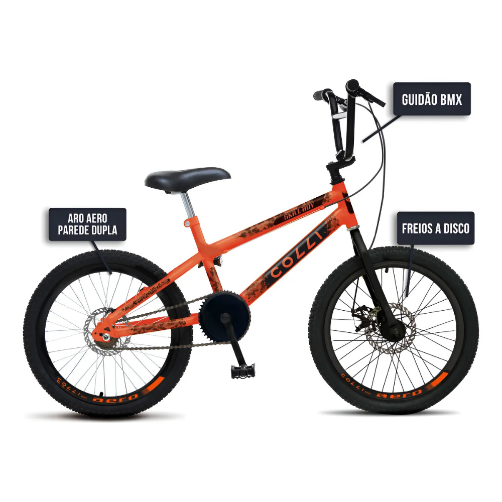 Bicicleta Infantil Colli Skill Boy Aro 20 com Freio a Disco Tamanho do Quadro 14