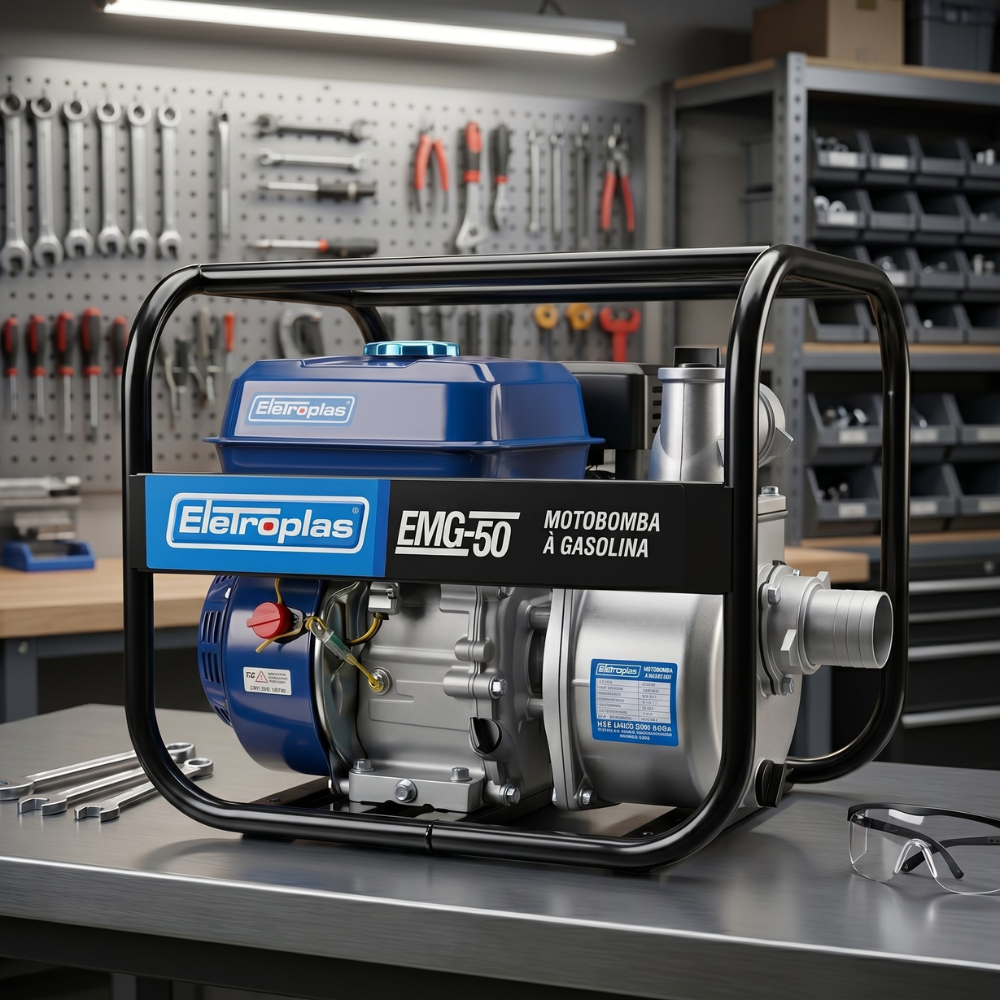 Motobomba Gasolina 7HP 2" Autoescorvante EAG-50 Eletroplas Alta Vazão Irrigação