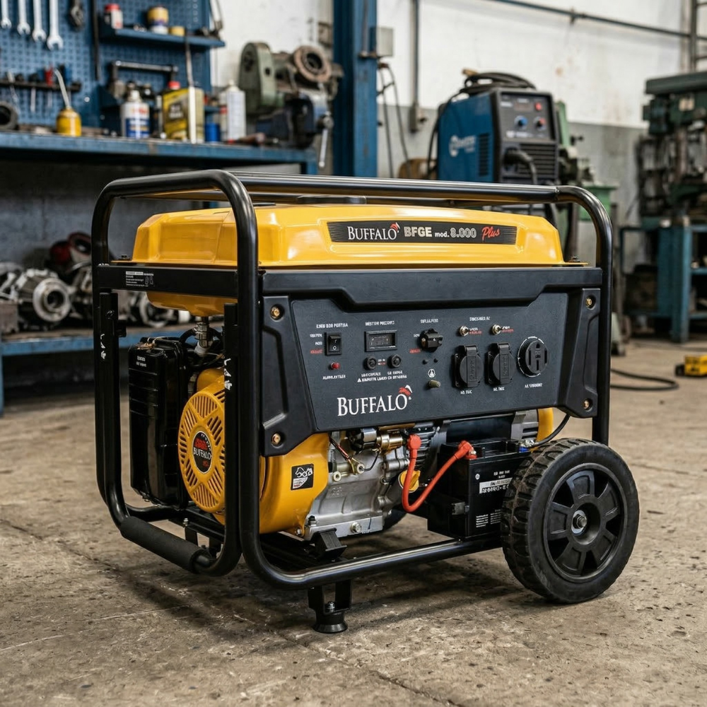 Gerador de Energia À Gasolina Buffalo Bfge 8.000 Plus 8kva Partida Elétrica 110/220v