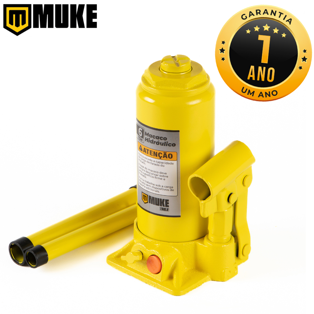 Macaco Hidráulico Tipo Garrafa 6 Toneladas Muke Tools
