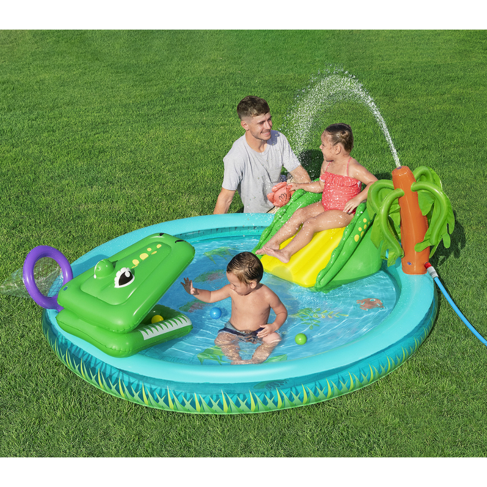 Piscina Infantil Playground Crocodilo 210L Bestway com Bomba Manual