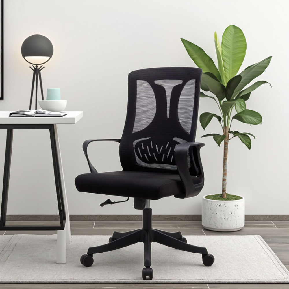 Cadeira de Escritório Diretor Ergonômica Apoio Lombar Mesh Syberflex