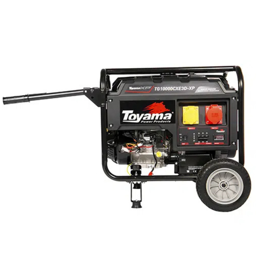 Gerador de Energia a Gasolina TG10000CXE3D-XP 4T 459CC 11.25kVA Trifásico 220V com Partida Elétrica e Manual TOYAMA