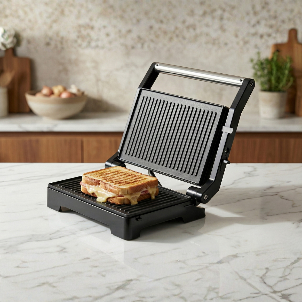 Sanduicheira Grill Essencial Inox 1000W 127V Abertura 180º Itatiaia