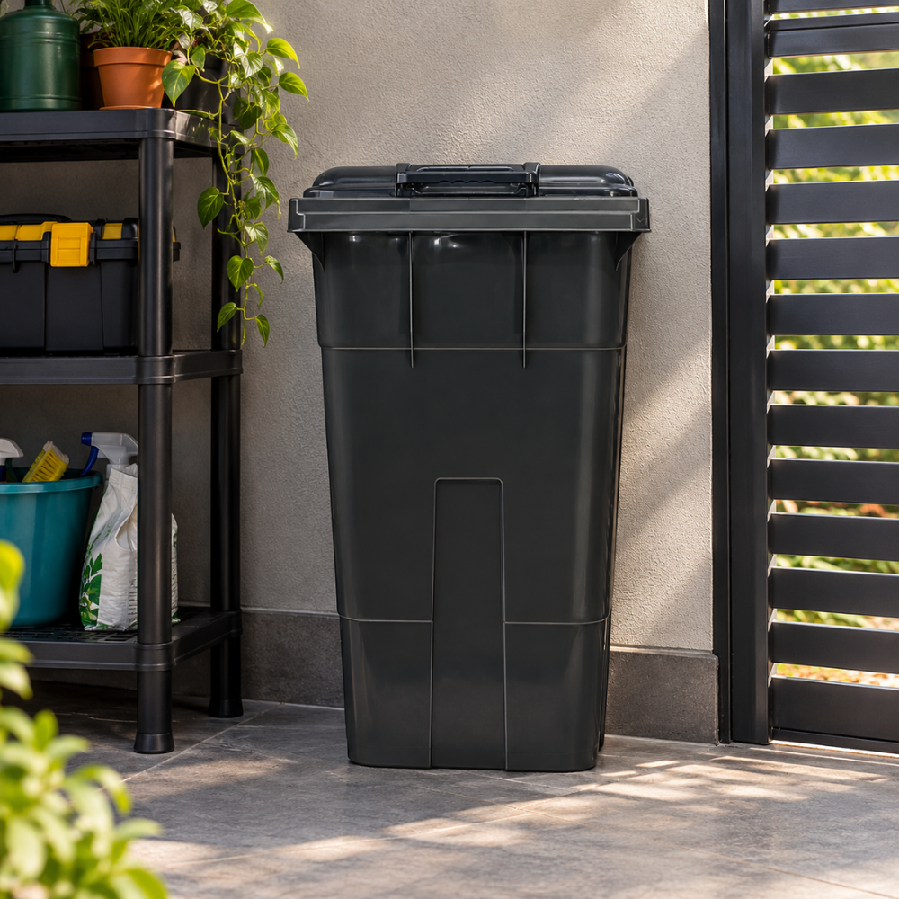 Lixeira Grande Coletora 240 Litros com Rodas e Alça