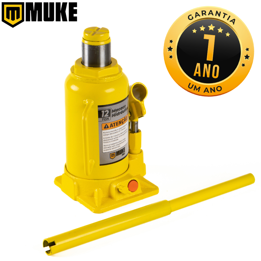 Macaco Hidráulico Tipo Garrafa 12 Toneladas Muke Tools