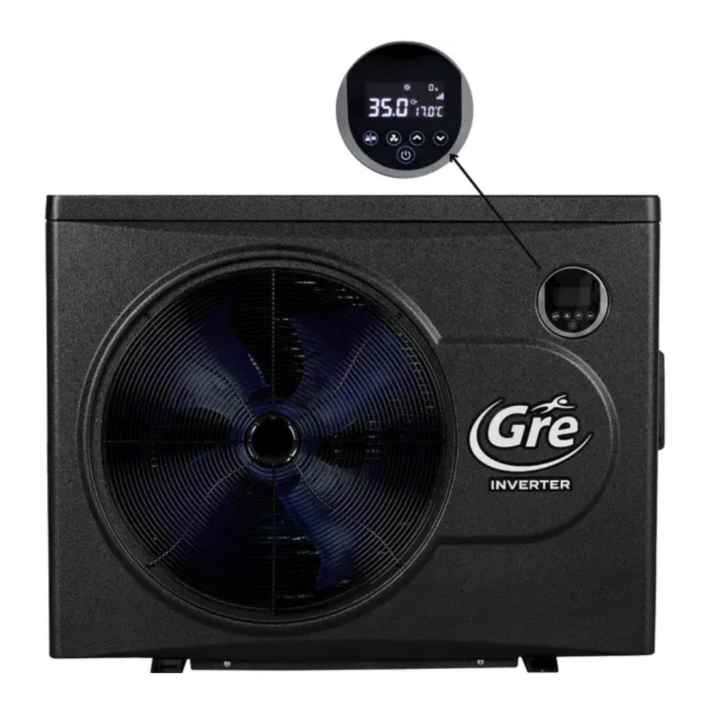 Bomba Trocador de Calor GRE10 Inverter 32.415 BTUS Piscina até 55.000 Litros