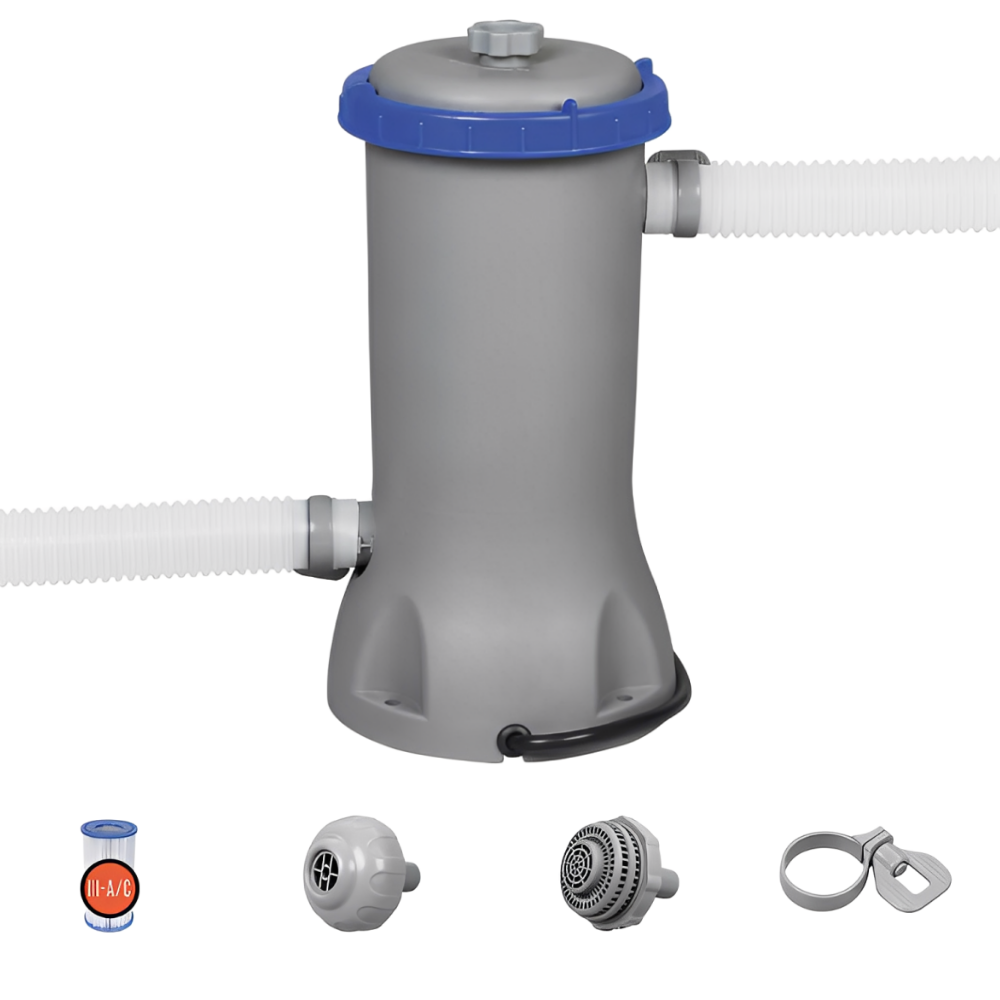 Kit Manutenção para Piscinas 3,05m Bomba Filtrante Bestway 127V + Capa + Forro 4x4m