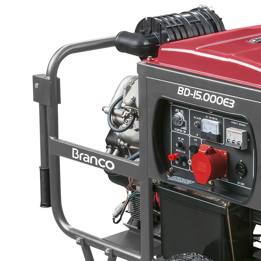 Gerador de Energia 14kVA à Diesel Trifásico 220v Partida Elétrica BD-15000E3 Branco