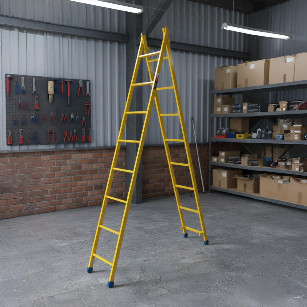 Escada Extensiva 8/16 Degraus 4,10 metros Multifuncional 3 em 1 em Aço