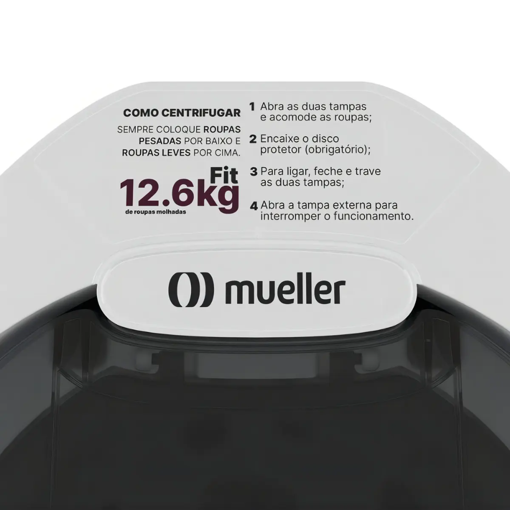 Centrífuga de Roupas Mueller Fit 12,6Kg Branca
