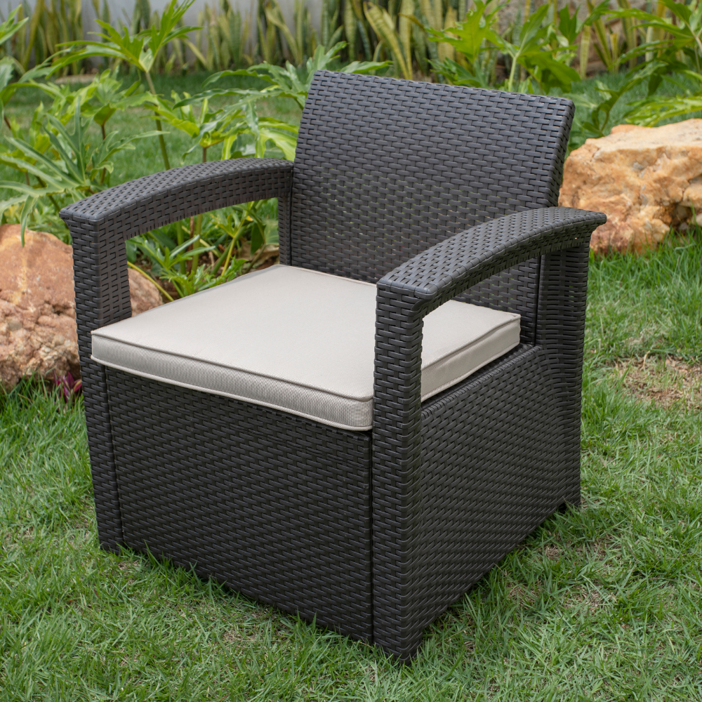 Conjunto Poltronas para Jardim 2 Lugares com Mesa de Jardim e Área Externa Rattan Syberflex