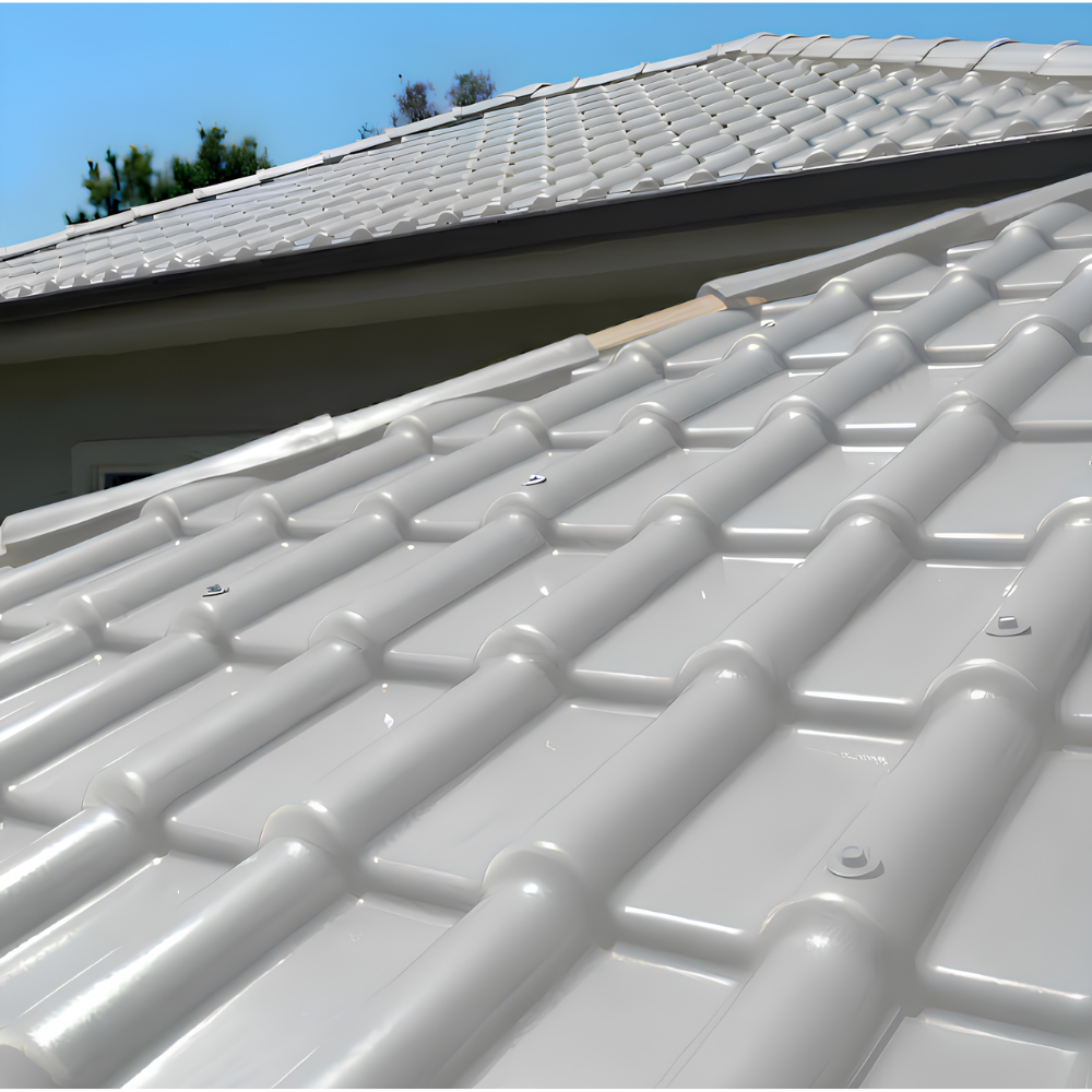 Kit 5 Telhas PVC Plan Colonial Muke Tools Cinza 241x88cm 6 Ondas 1,5mm