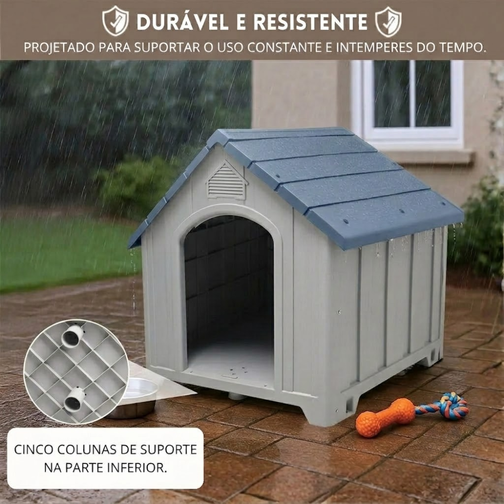 Casa Casinha para Cachorro Média Resistente Impermeável Fácil Montagem Syberflex